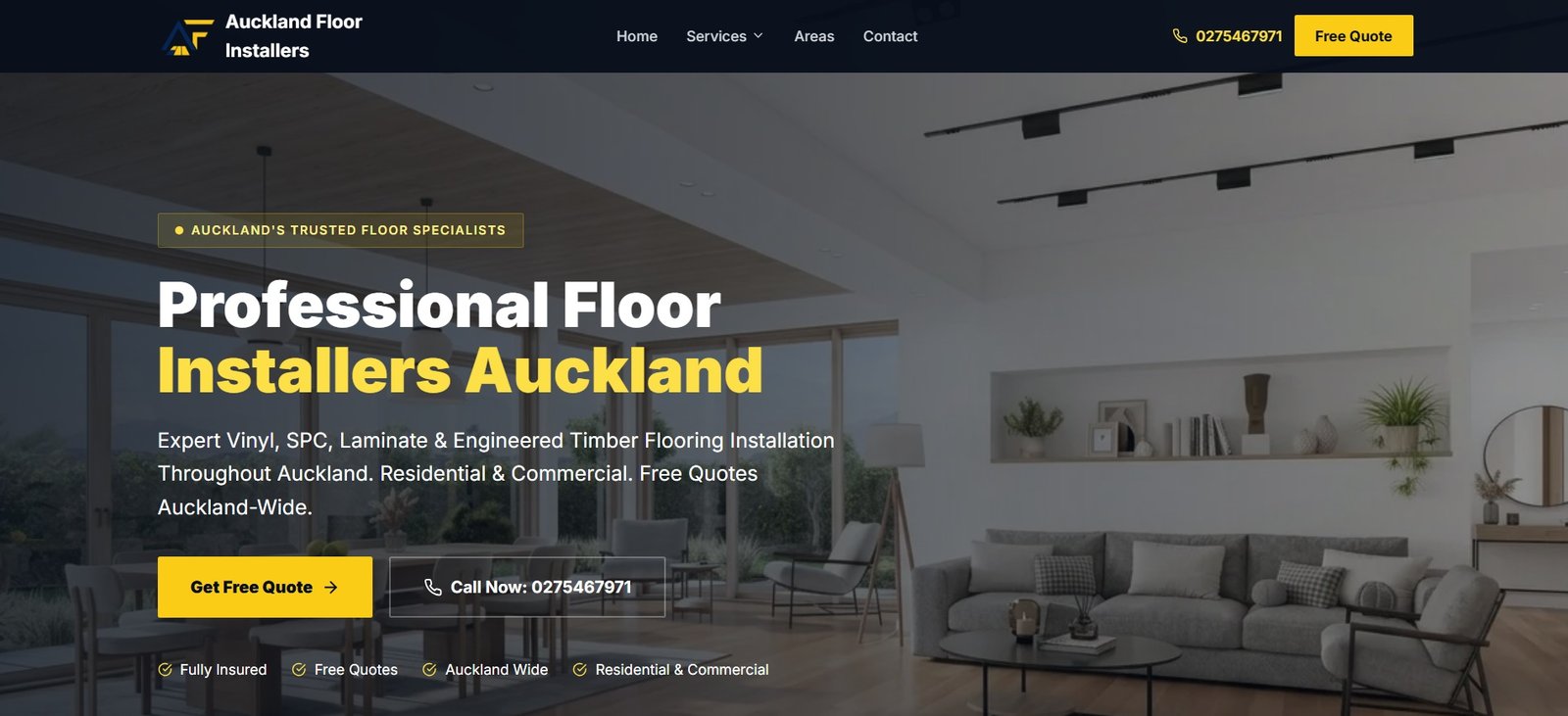 Auckland Floor Installers website, built by Kiweb